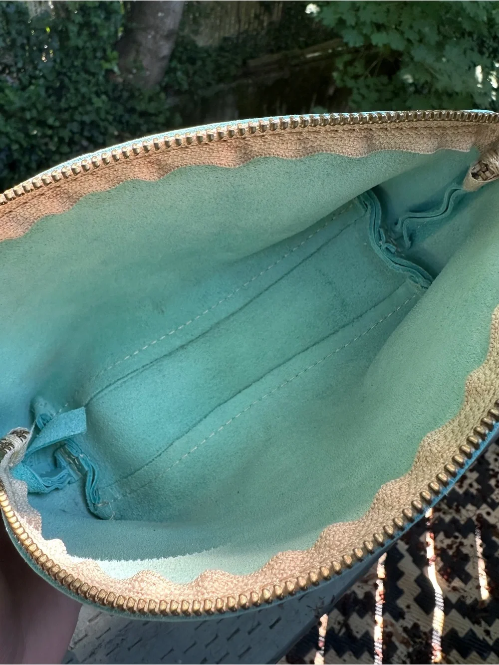 Portland Leather Mint Green Leather Cosmetic Pouch